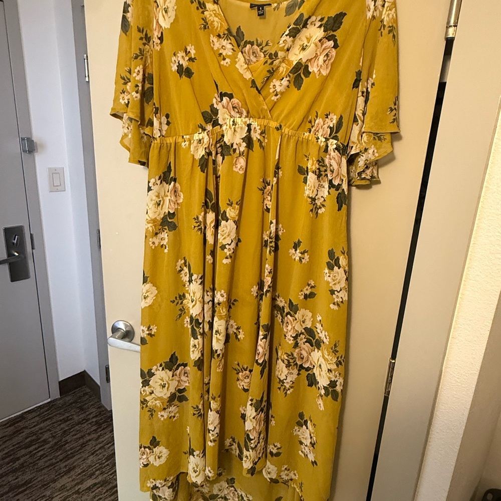 Torrid Mustard Floral High Low Dress